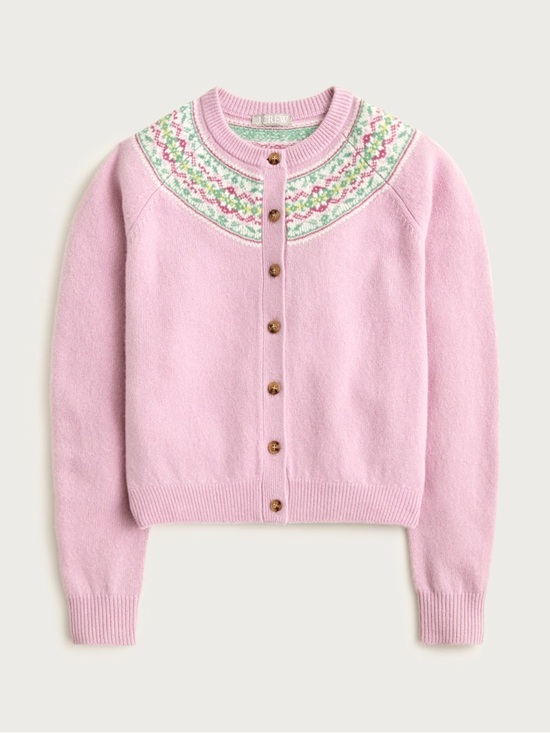 J. Crew Sweaters - J.Crew Fair Isle Nordic Cardigan Pink Multi Wool NWT XS $158 CP416